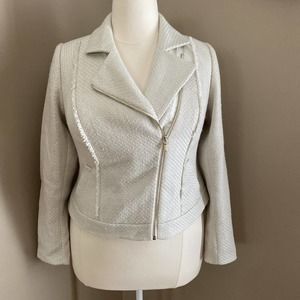 Lane Bryant Cream Textured Blazer